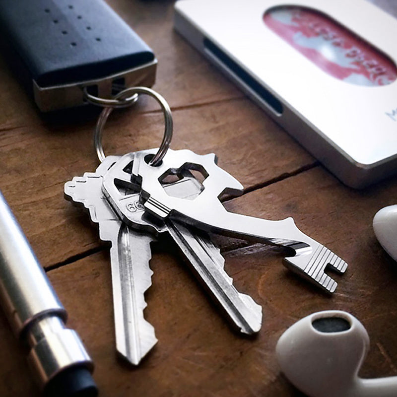 20-in-1 Stainless Steel Multi Tools Key Ring EDC Screwdriver Wrench Opener Set Pocket Outdoor Tool Multitool Keychain Portable null