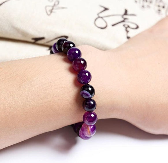 Bracelet En Pierre Naturelle Violet Pour Femme Bones of the Earth