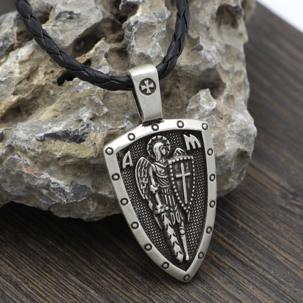 Saint Michael Archangel Pendant Necklace Bones of the Earth