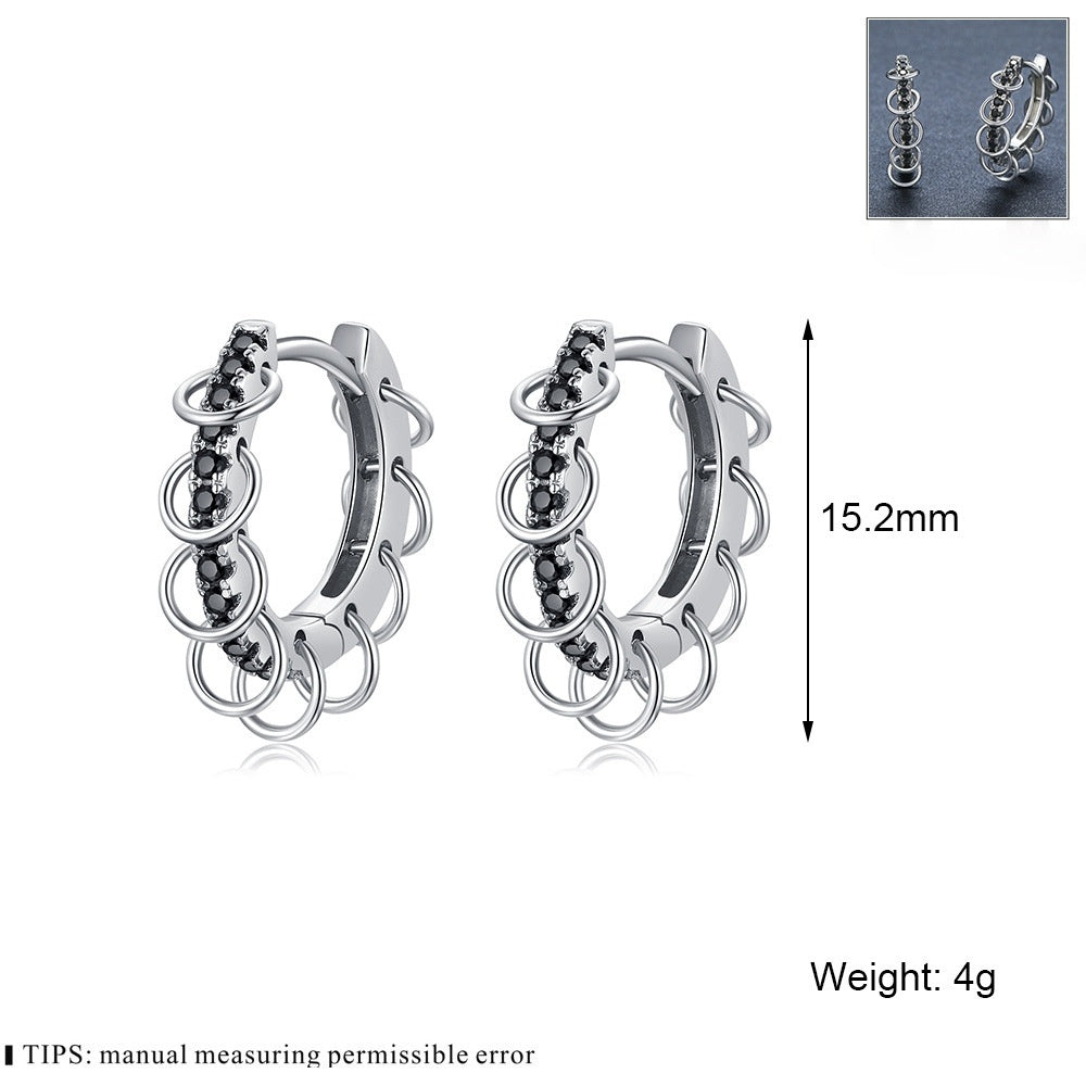 European And American Design Zircon Copper Ear Buckle Simple And Advanced null