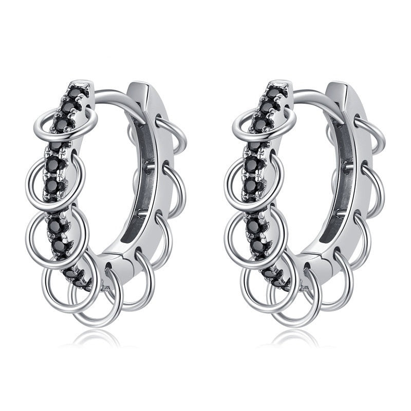 European And American Design Zircon Copper Ear Buckle Simple And Advanced null