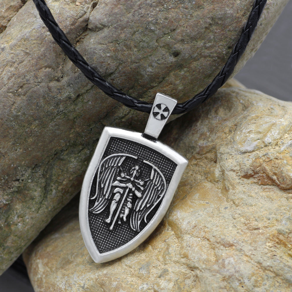Saint Michael Archangel Pendant Necklace Bones of the Earth