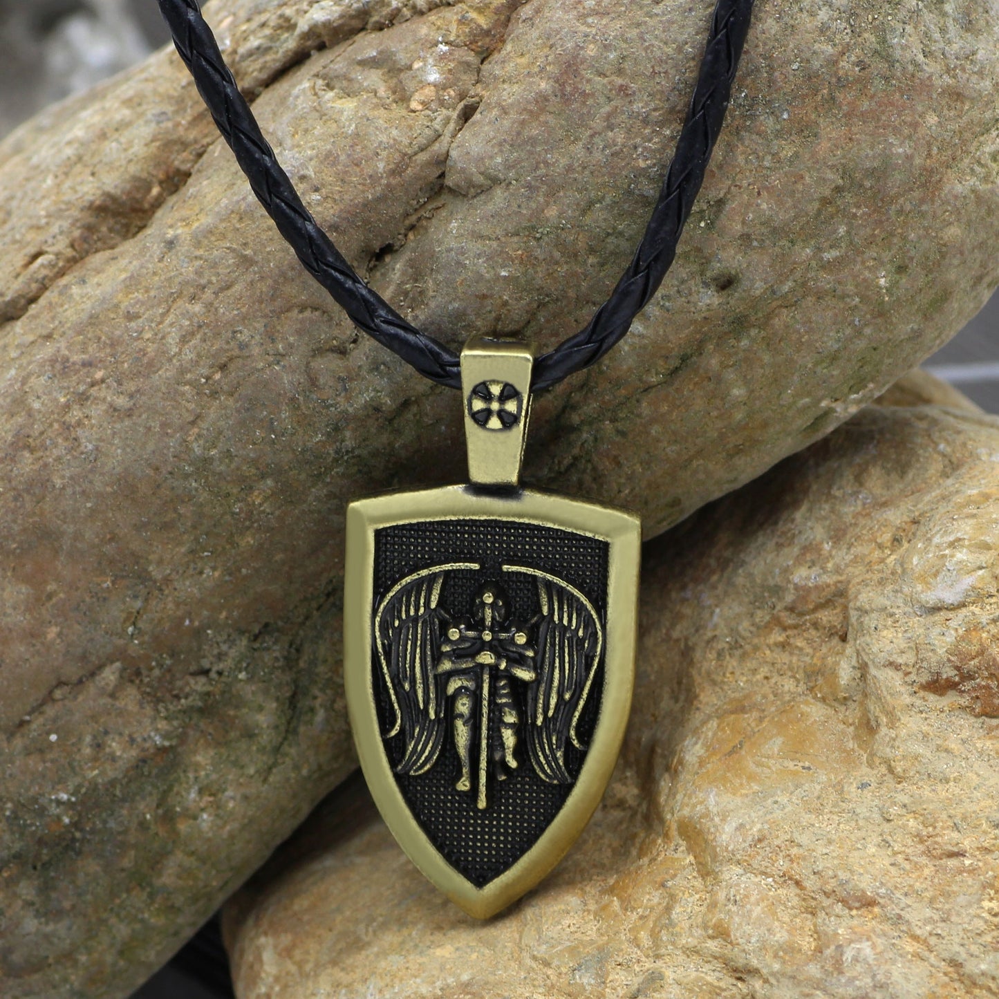 Saint Michael Archangel Pendant Necklace Bones of the Earth