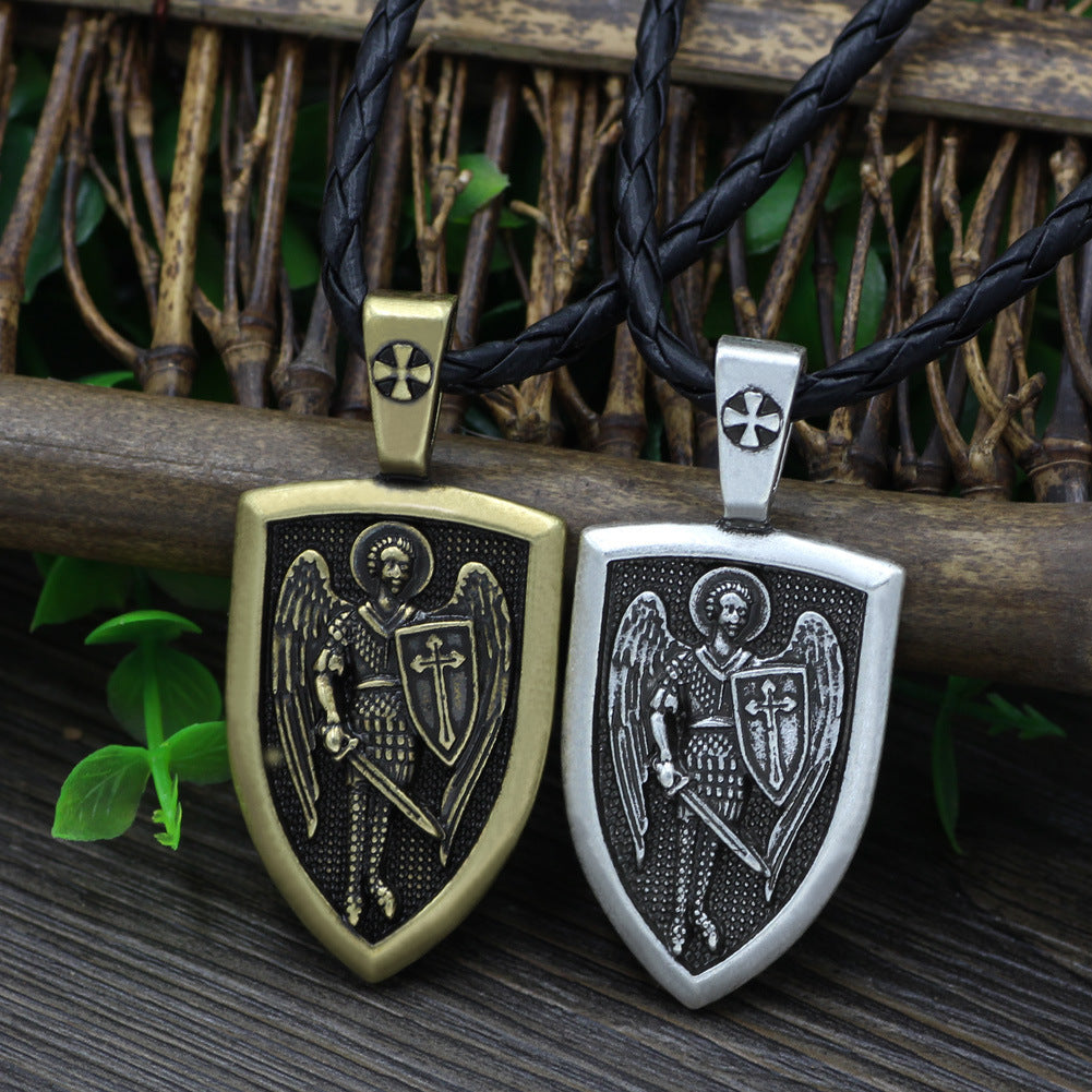 Saint Michael Archangel Pendant Necklace Bones of the Earth