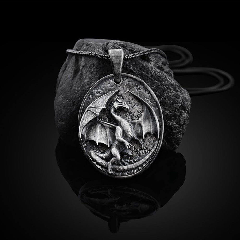 Men's Western Dragon Animal Hip Hop Pendant Necklace null