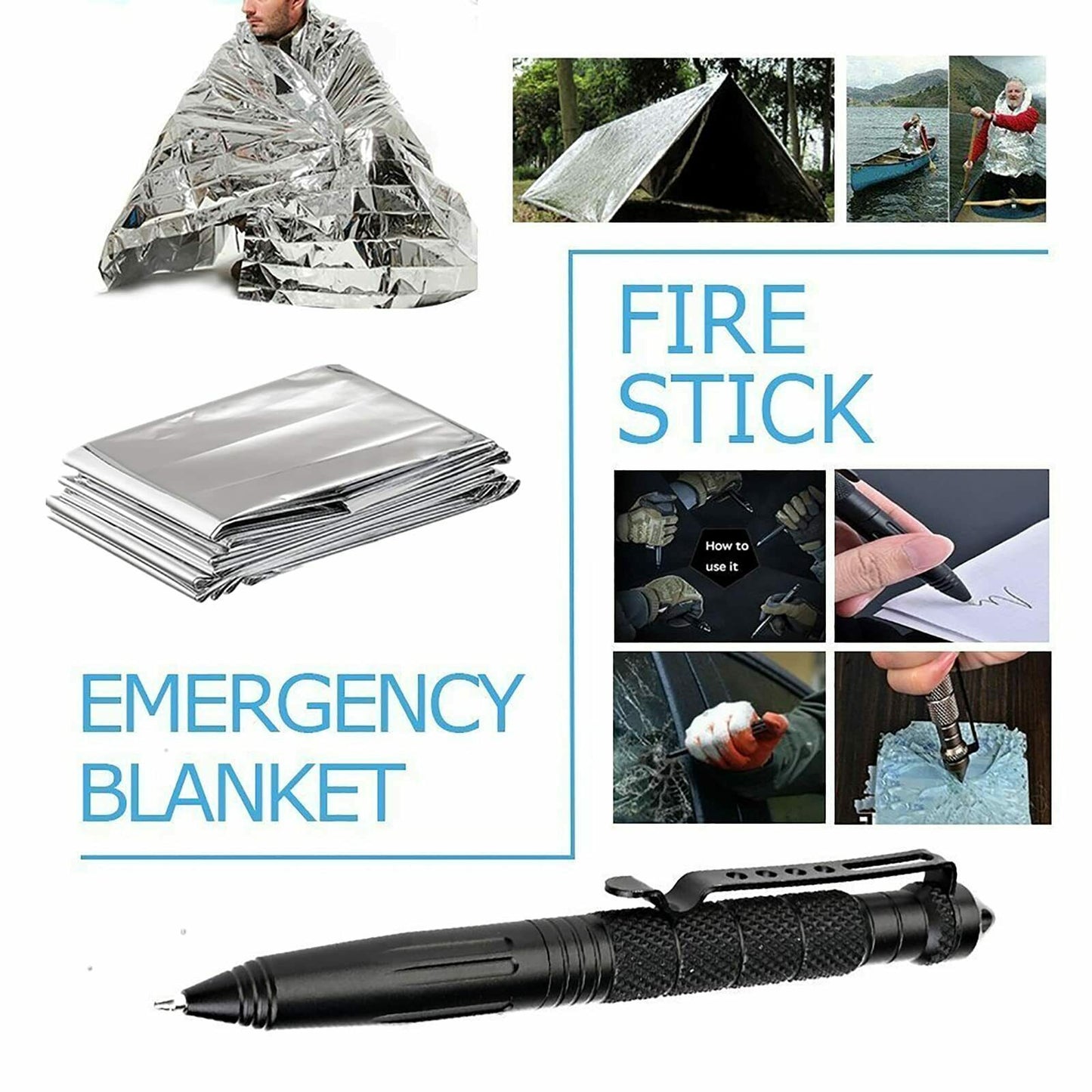 14-In-1 Outdoor Emergency Survival Kit Camping Hiking Tactical Gear Case Set Box null