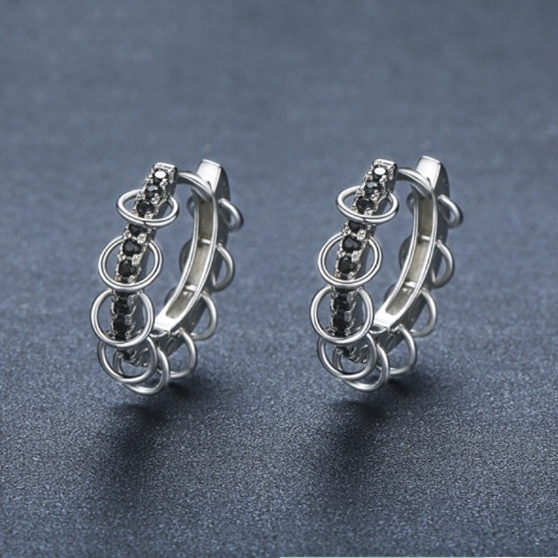 European And American Design Zircon Copper Ear Buckle Simple And Advanced null