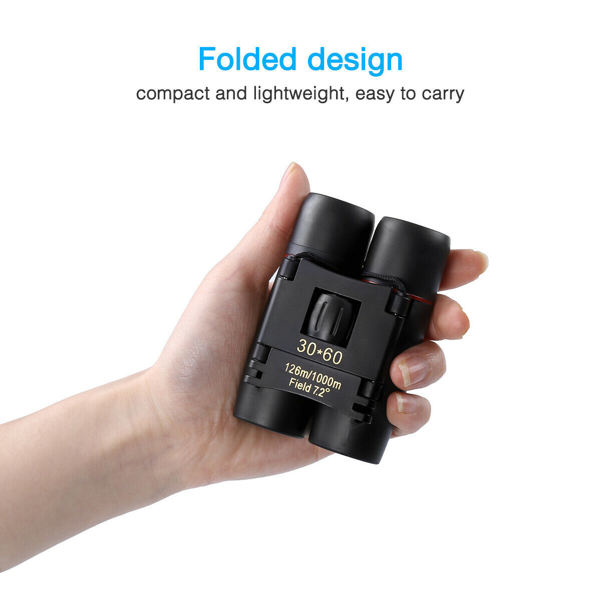 Binoculars 30x60 Zoom Travel Compact Folding Telescope Hunting Day Night Outdoor Small Pocket Binoculars Compact Adults, Mini Kids Binoculars Boys For Bird Watching, Concert Theater Opera null