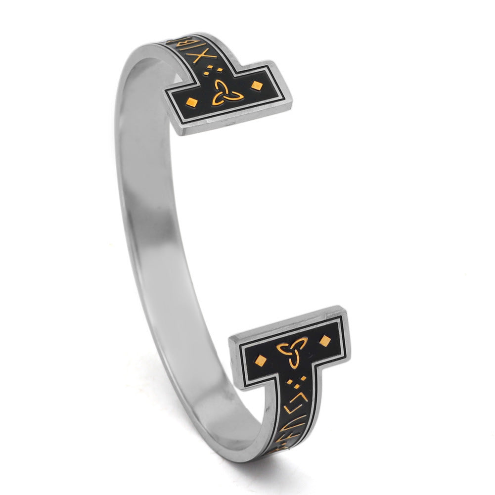 New Titanium SteelDigital Text Bracelet Bones of the Earth